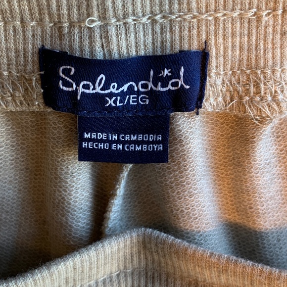 Splendid Loungewear Pants Oatmeal Soft Draw String Waist Banded Ankle Size XL - Picture 4 of 7